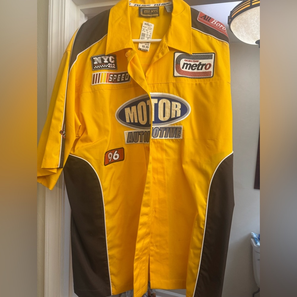 Yellow & Brown Racing Style Motor Automotive Shirt